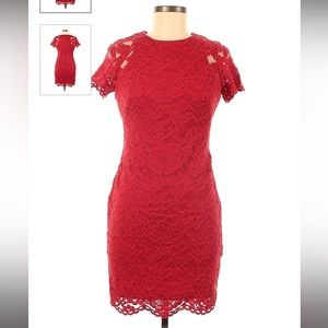 Ralph Lauren Women's 3/4 Sleeve Dress Red Size 14 Petite